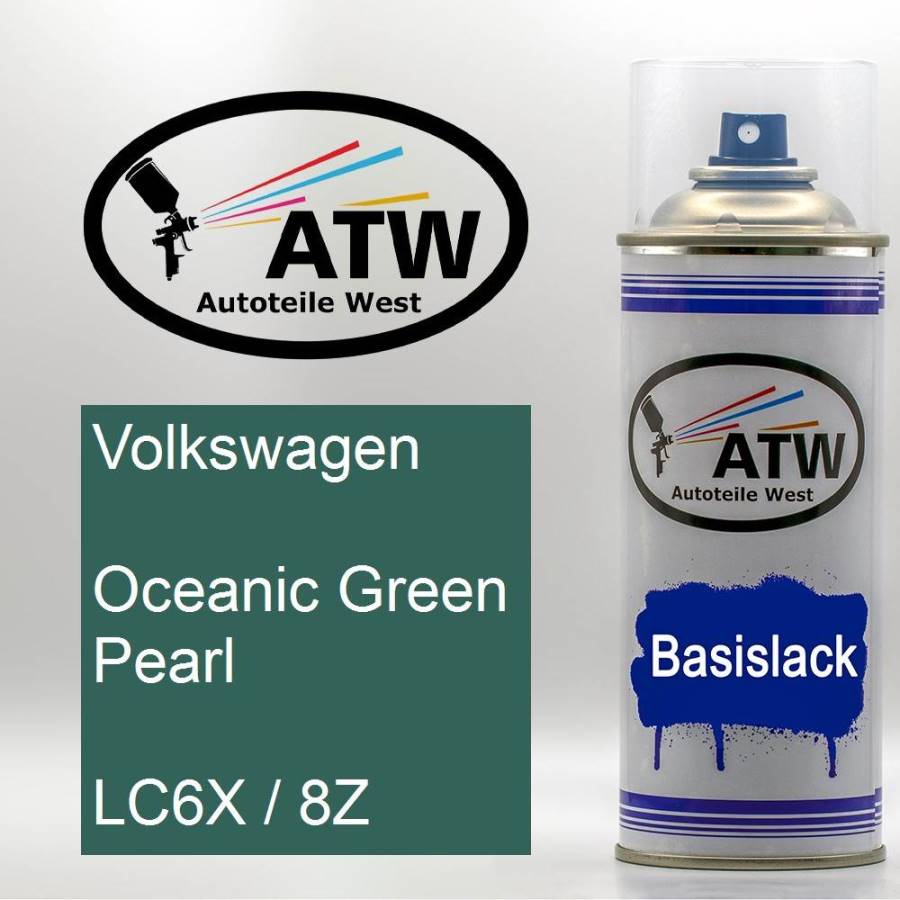 Volkswagen, Oceanic Green Pearl, LC6X / 8Z: 400ml Sprühdose, von ATW Autoteile West.